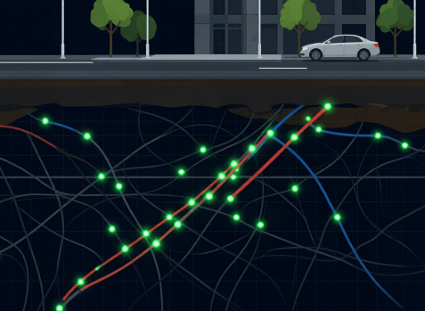 Figure 1. Most U.S. underground corridors remain unmarked; only about 22% carry electronic markers today.